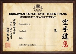 Kyu and Dan belt exams